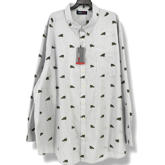 Roundtree & Yorke TravelSmart Christmas Tree Station Wagon Shirt Mens Size 3XB - Picture 1 of 6